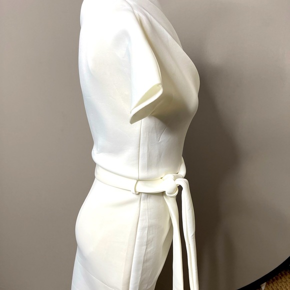 One Shoulder Polyester Bodycon Dress with belt - Picture 12 of 12